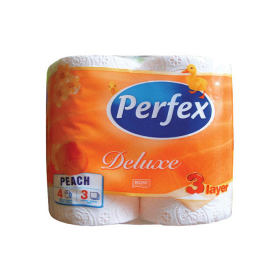 Папір туалетний PERFEX DELUXE 4шт. ПЕРСИК 3 шари
